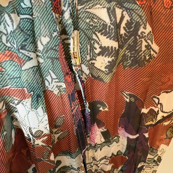 Hemant & Nandita Anthropologie Zeri Floral Peasant Midi Dress size 16 - Picture 7 of 9